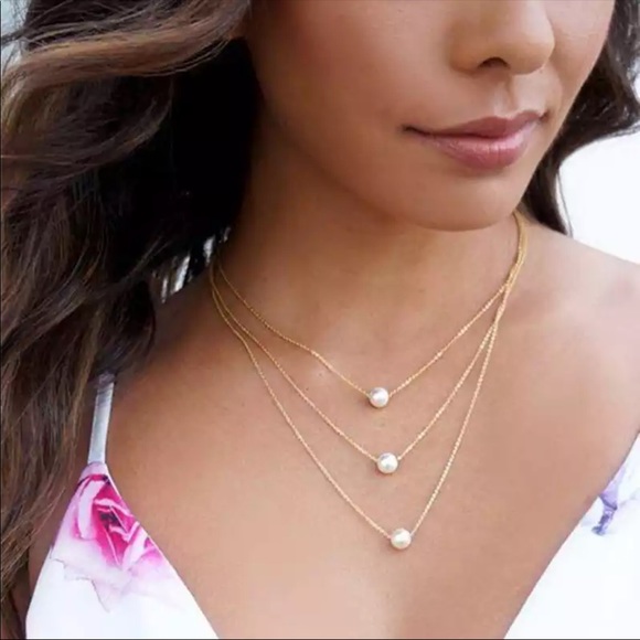 Anthropologie Jewelry - 3/$30 NEW! Trendy Multilayer Pearl Necklace Bohemian